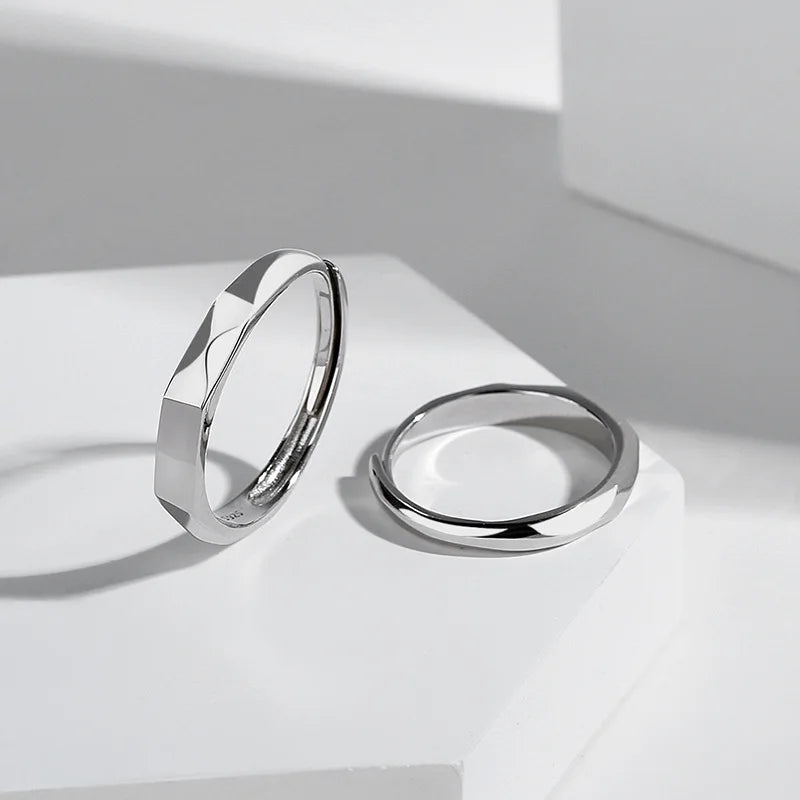 Light Sculpted “I Love You” Ring For Couples – Set Of 2