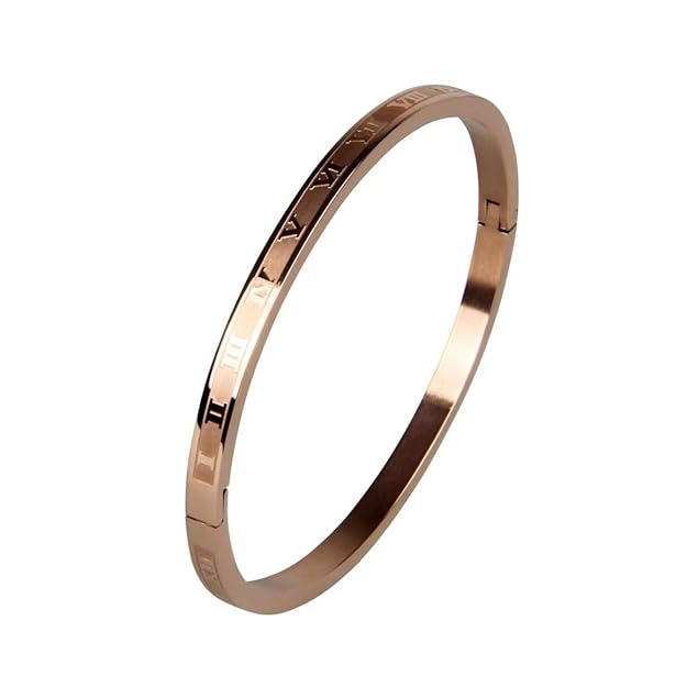 Rose Gold Plated Bracelets for Men Women Roman
