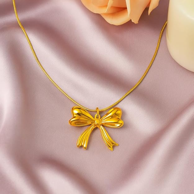 Bow Pendant Necklace for Women