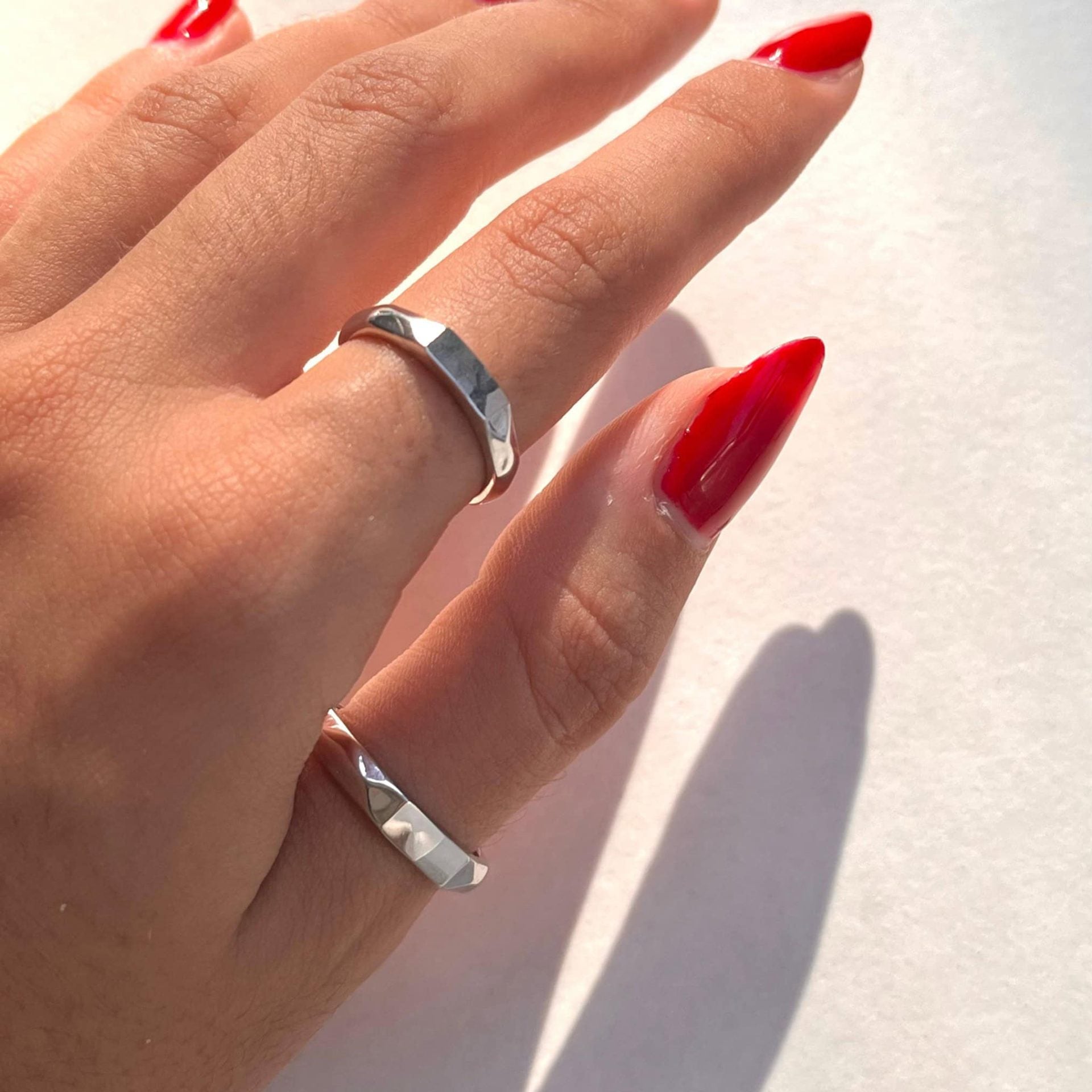 Light Sculpted “I Love You” Ring For Couples – Set Of 2