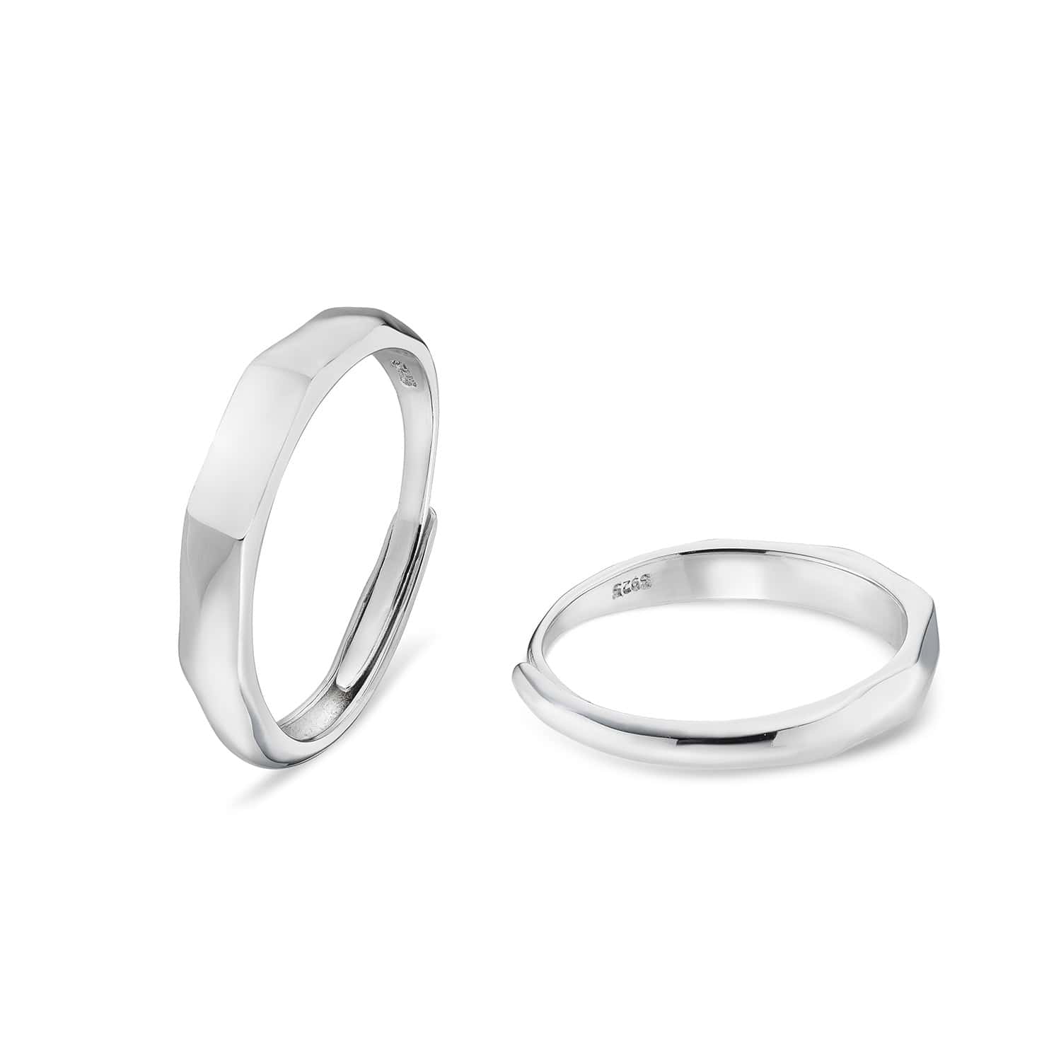 Light Sculpted “I Love You” Ring For Couples – Set Of 2