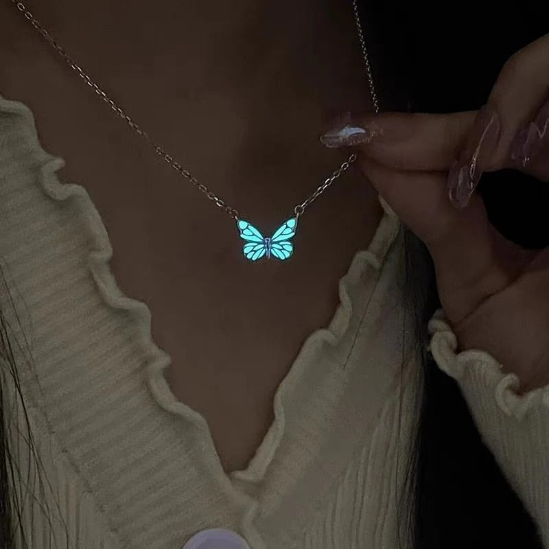 🦋 Glow Butterfly Pendant Necklace/ bracelate