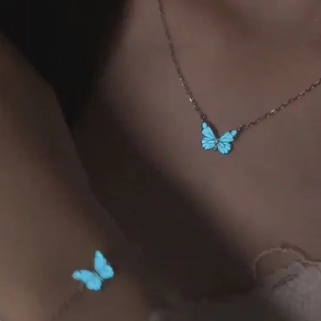 🦋 Glow Butterfly Pendant Necklace/ bracelate