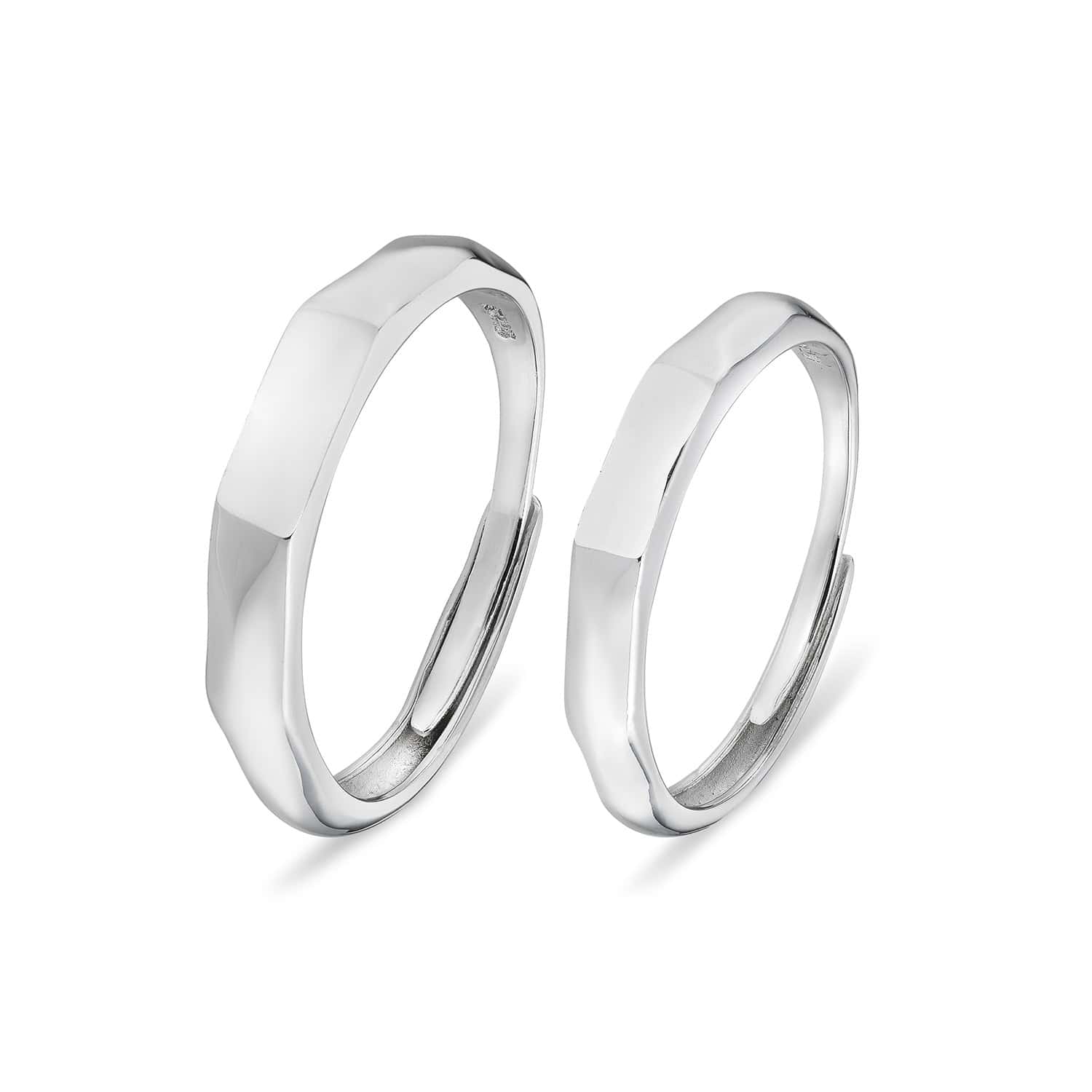 Light Sculpted “I Love You” Ring For Couples – Set Of 2